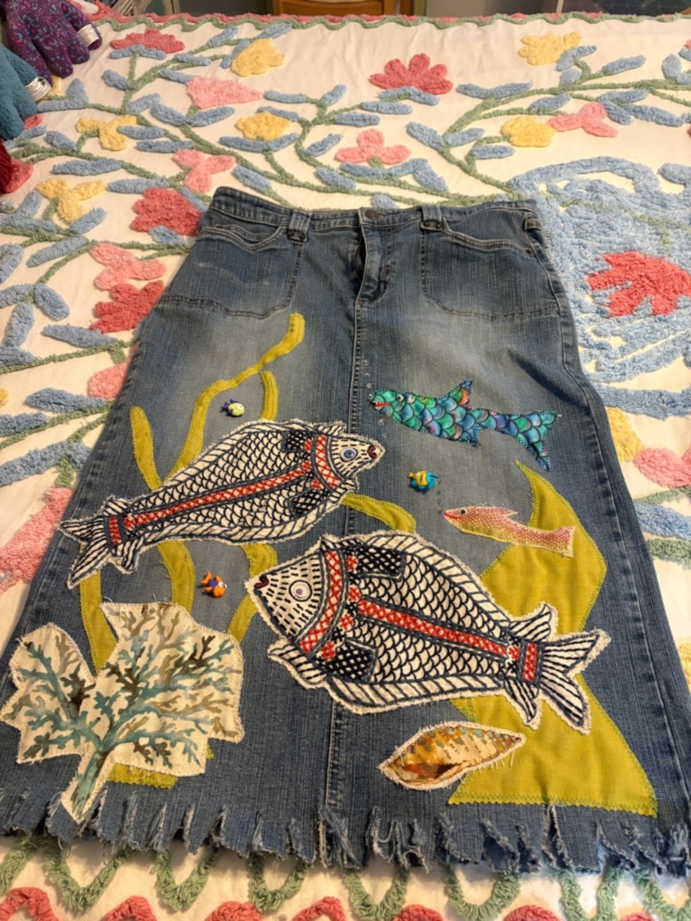 Art to Wear FISH SKIRT size 12 one of a kind Midi